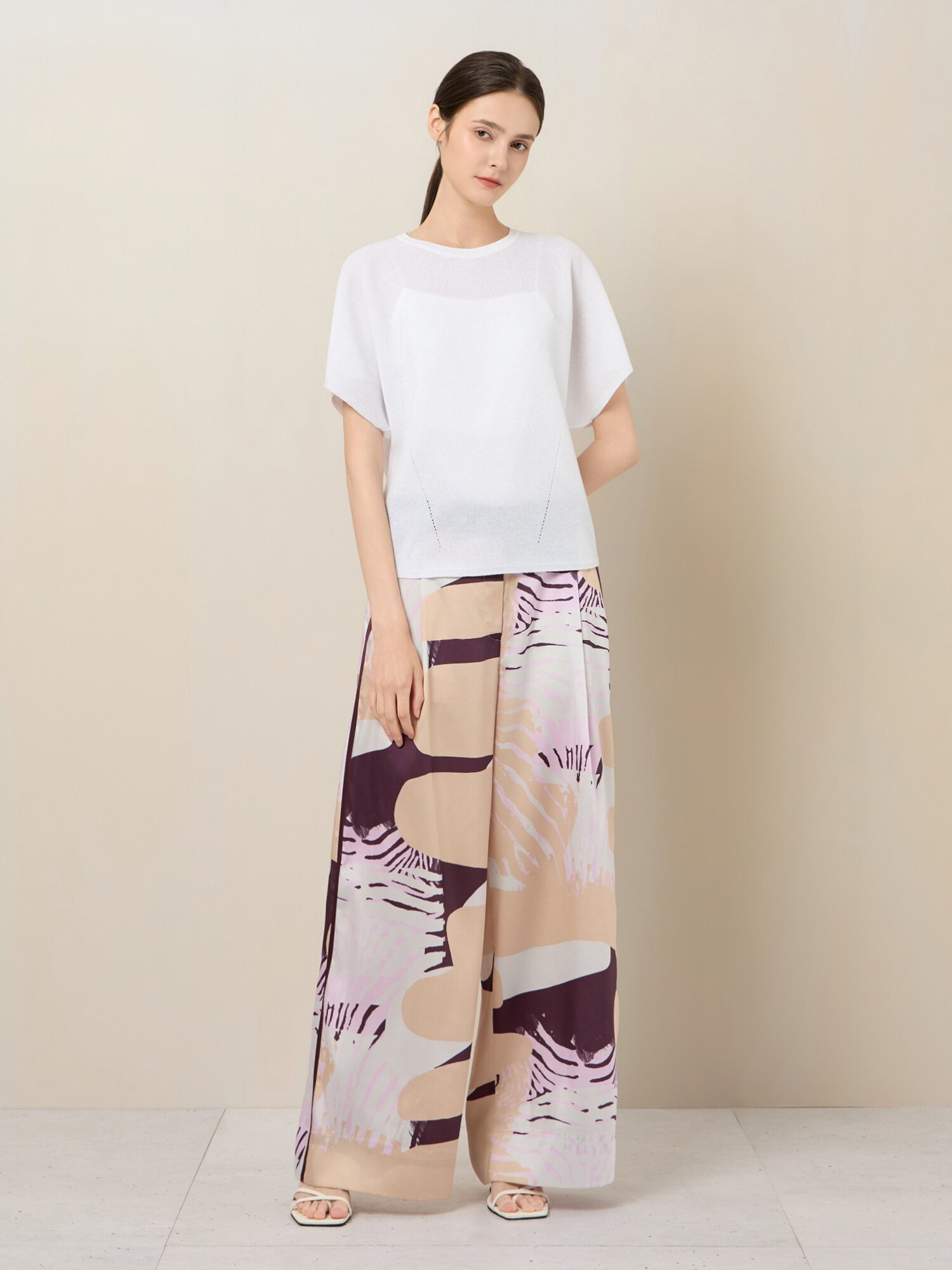 글리터 돌먼 슬리브 니트 탑 (WHITE)