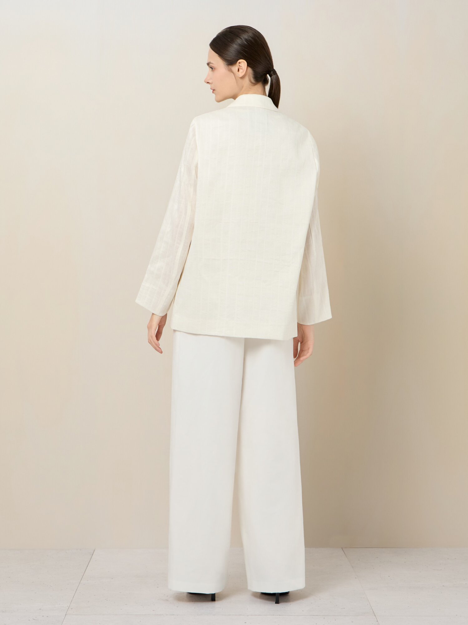 사이드 라인 원턱 와이드 슬랙스 (WHITE)