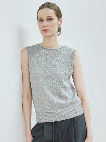 Weave Sleeveless Knit_Gray


