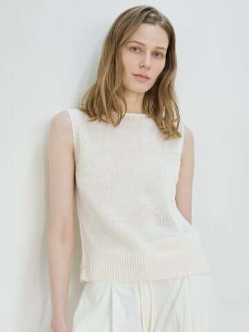 Weave Sleeveless Knit_Ivory



