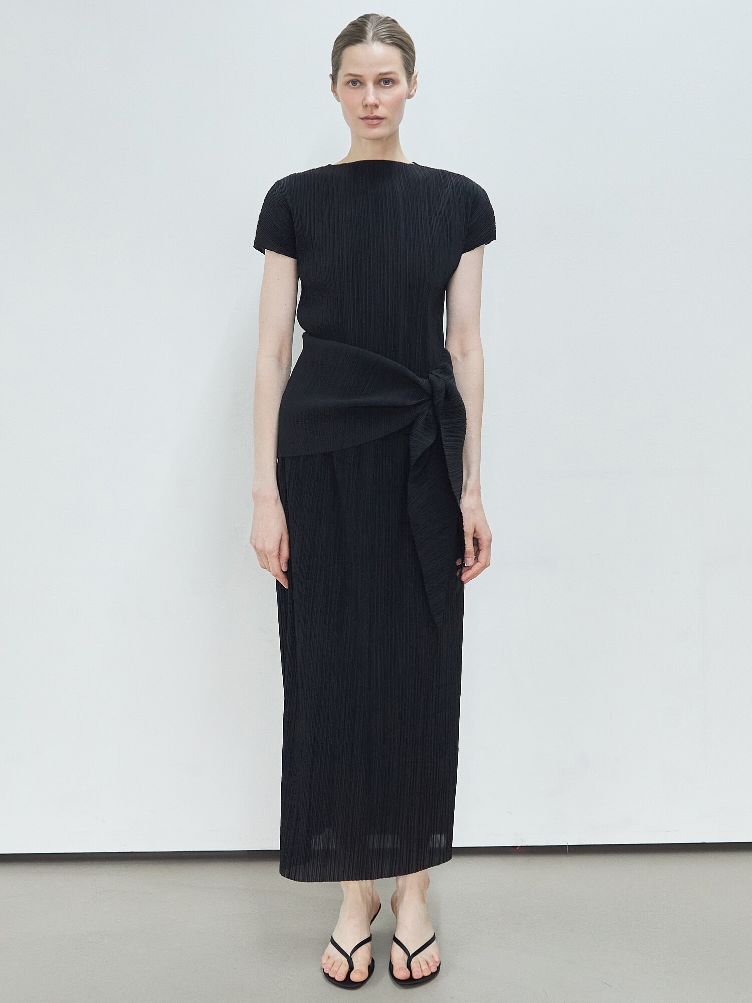 Pleated wrap Set_Black
