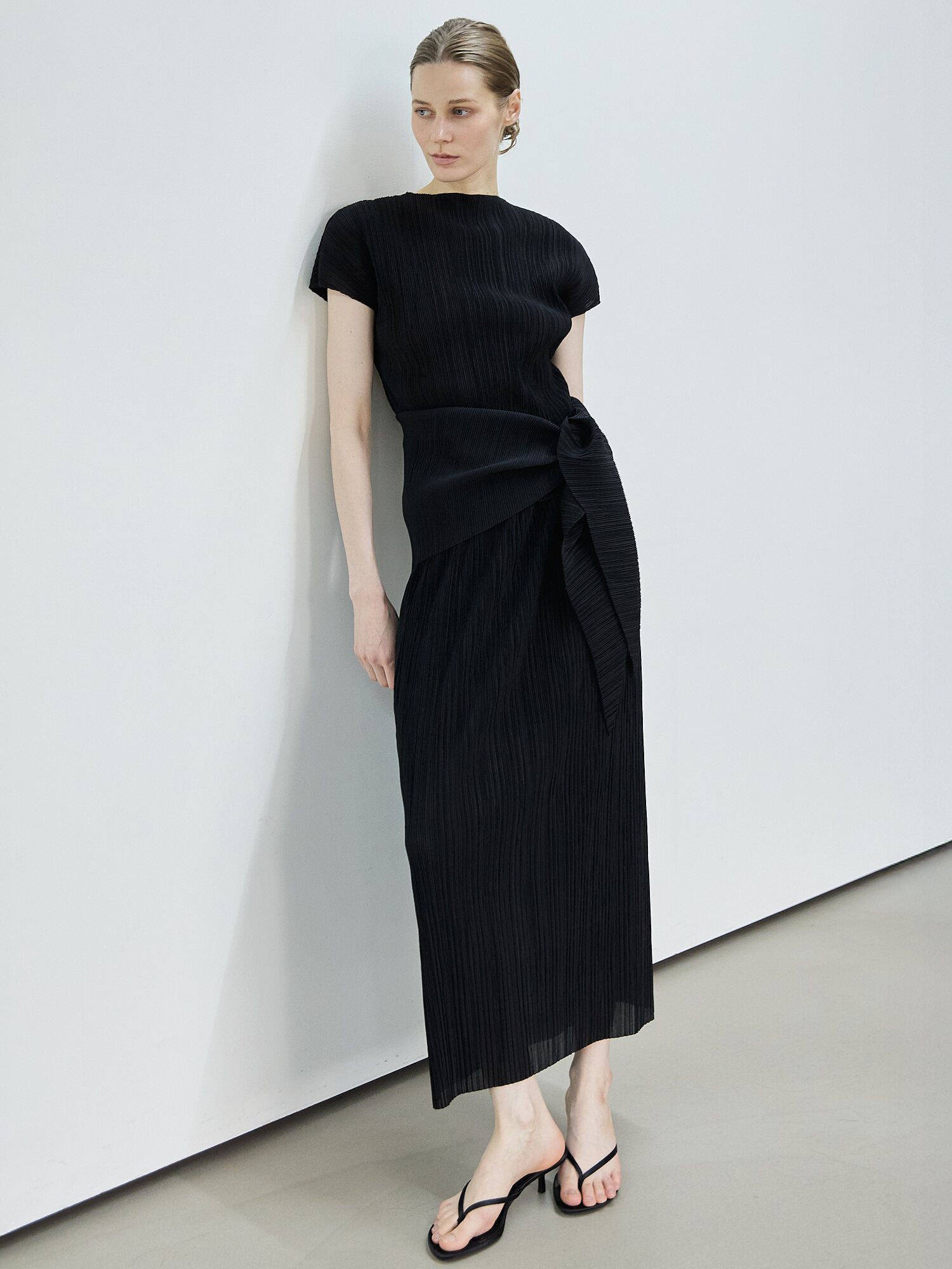 Pleated wrap Set_Black