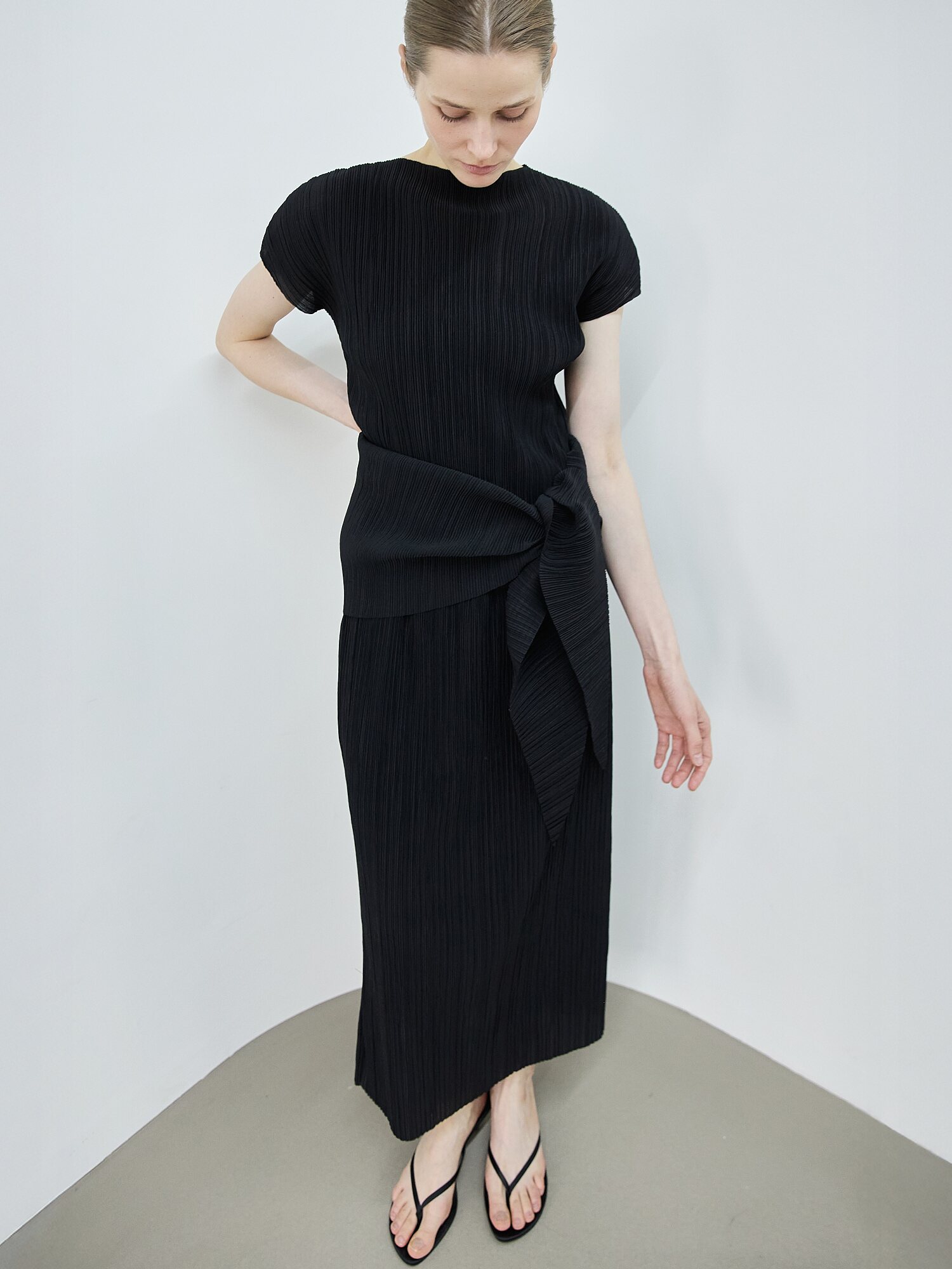 Pleated wrap Set_Black