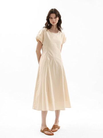 WD_Cap sleeve long dress_CREAM