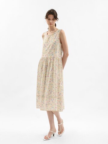 WD_Garden floral sleeveless dress_IVORY