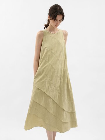 WD_Soft crinkle sleeveless dress_LIGHT BEIGE