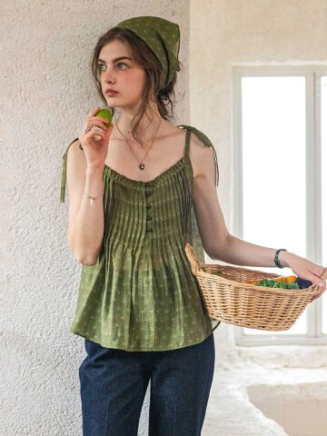 DA_Tucker pleats loose camisole_2color