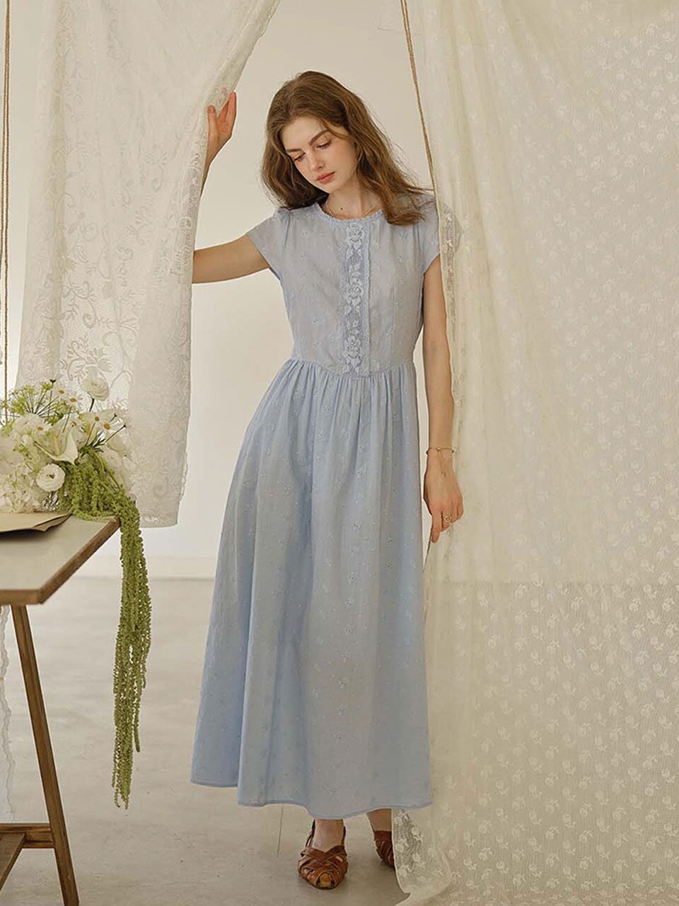 SR_Lace a-line long dress