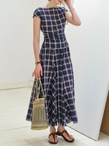 SR_Boat plaid skirt
