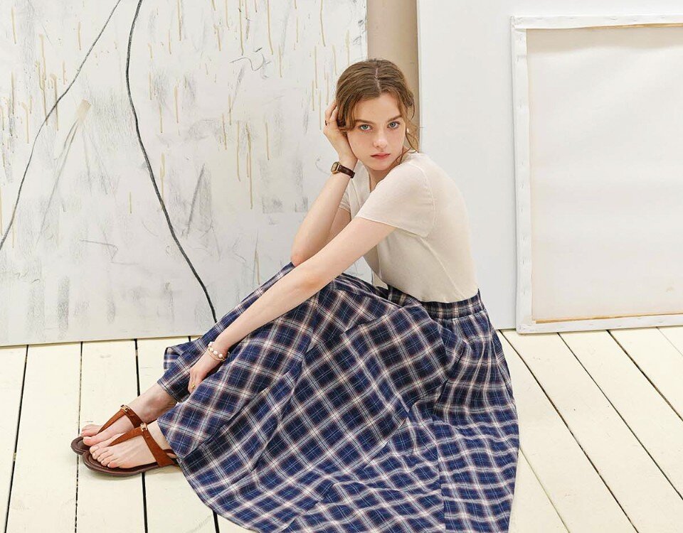 SR_Boat plaid skirt