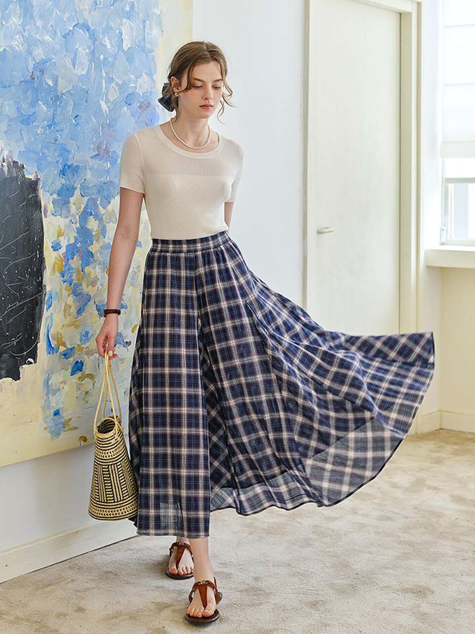 SR_Boat plaid skirt