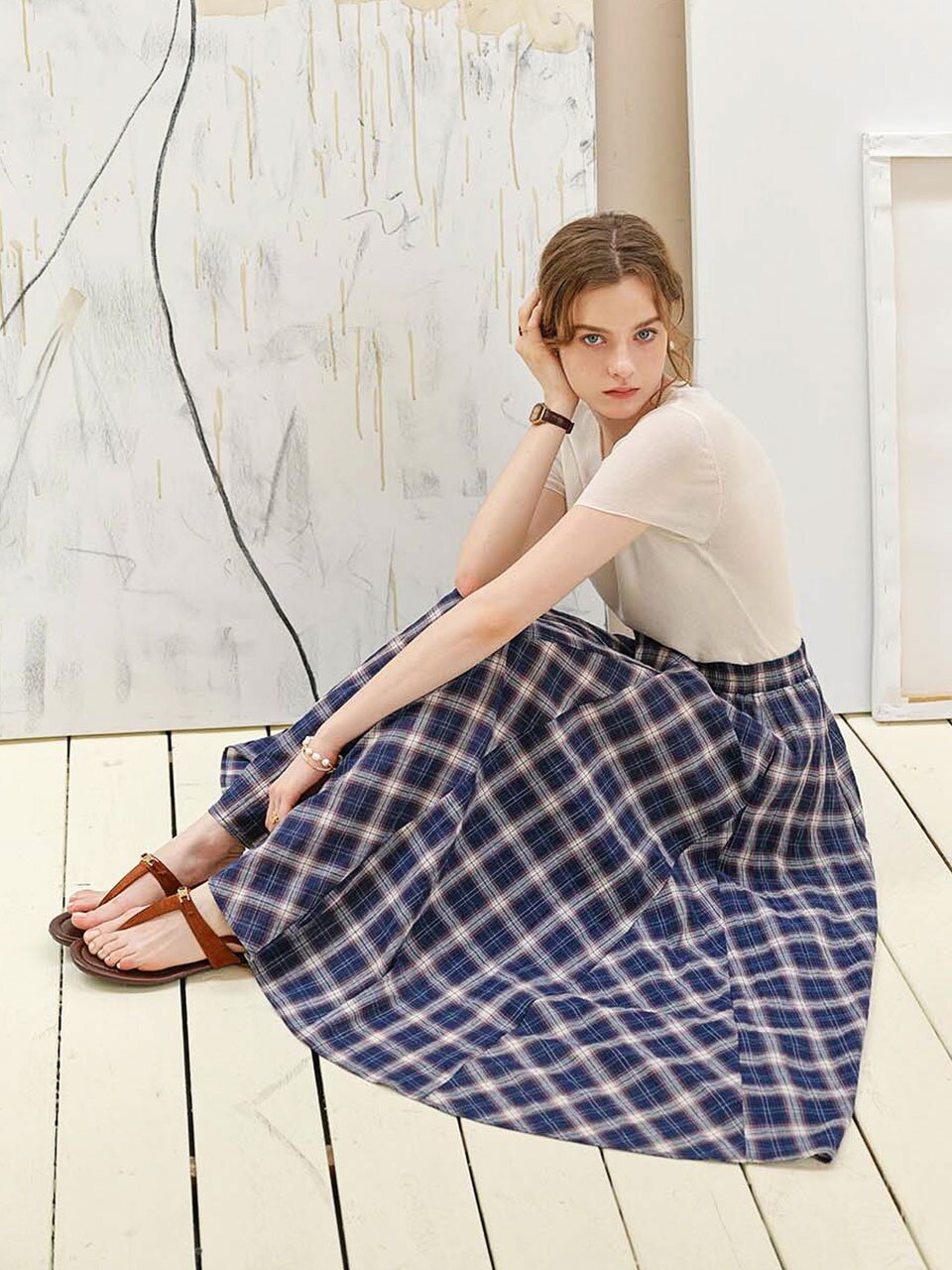 SR_Boat plaid skirt