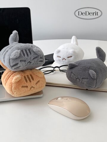 데데리트 귀여운 동물 미니 고양이 마우스 손목 보호 쿠션 인형 인테리어 책상 소품 집들이 생일 친구 우정 커플 선물