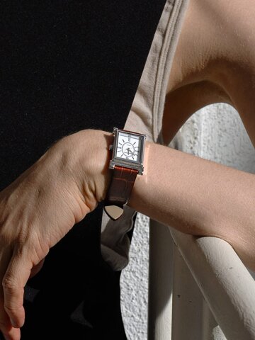 Heron leather watch (헤론 레더 워치) Silver Brown band