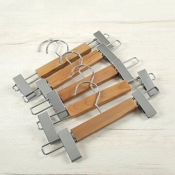 메이네티 U우드 내츄럴 원목 하의 옷걸이 20p (27cm)