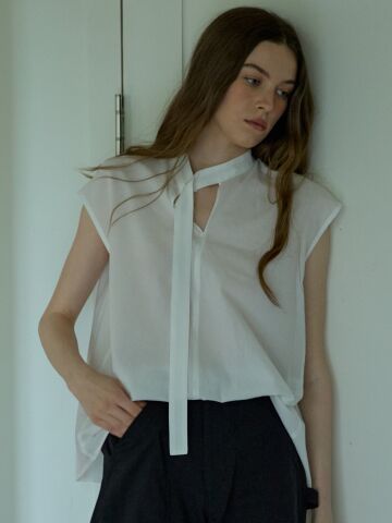 Nameless Tie Blouse Ivory


