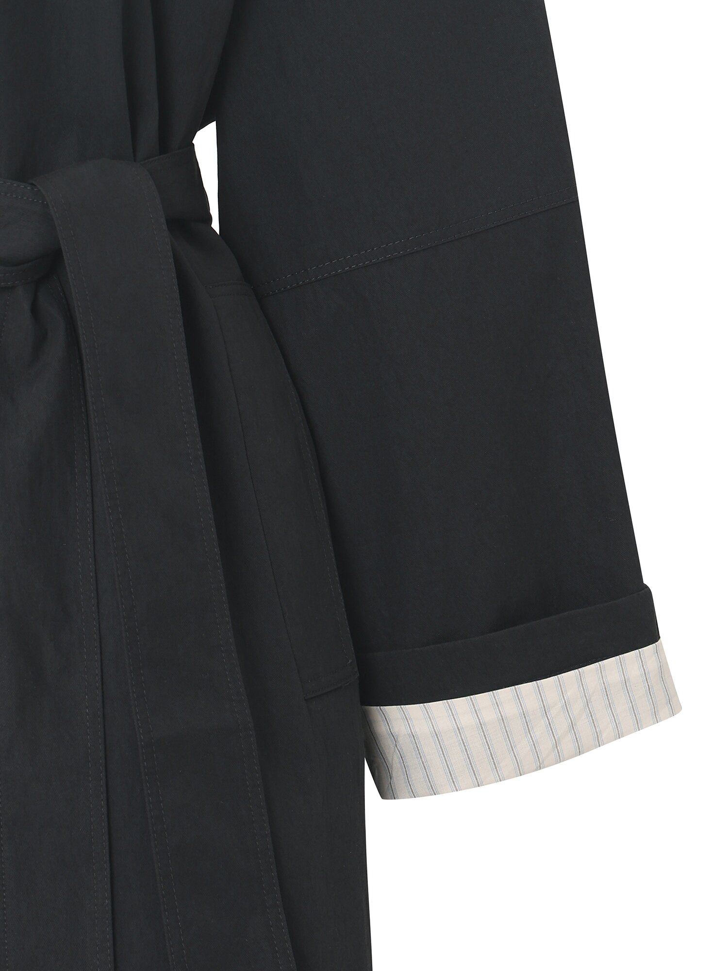 싱글 칼라 래글런 트렌치 코트 (NAVY)