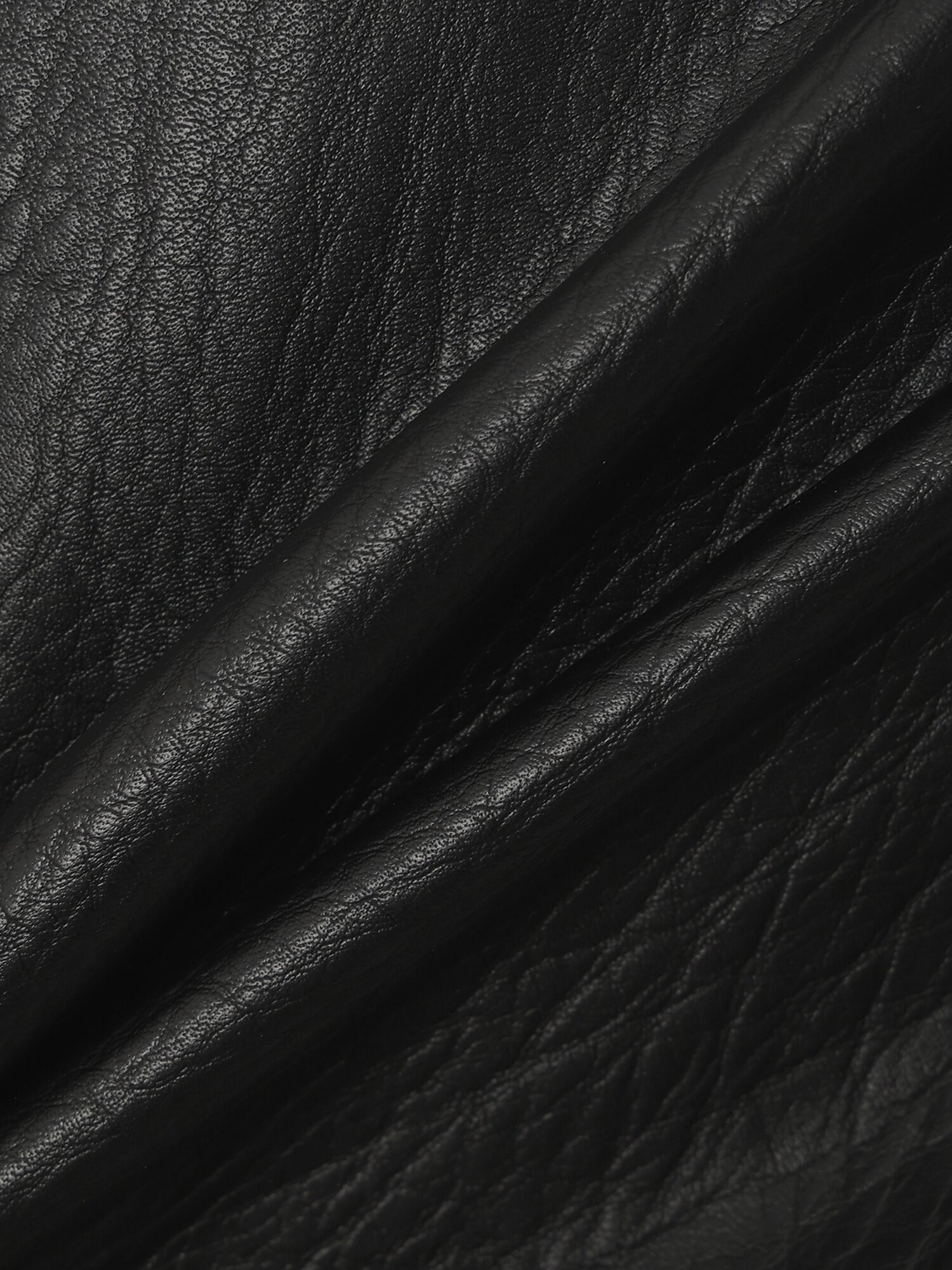 페이크 레더 싱글 칼라 래글런 점퍼 (BLACK)