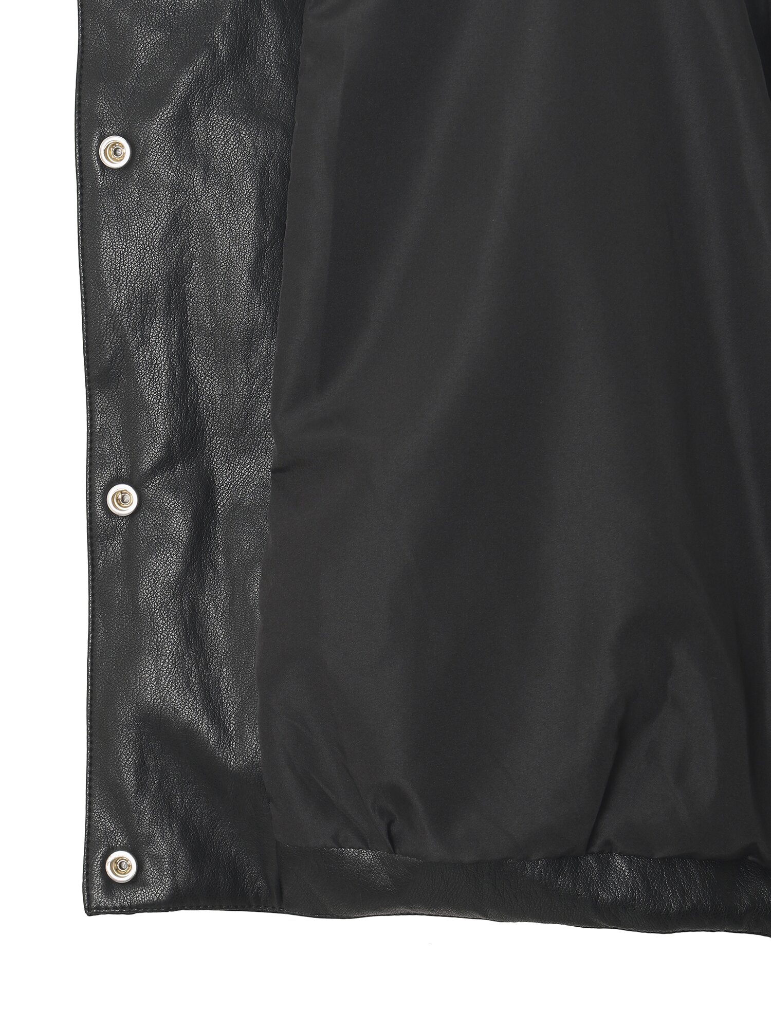 페이크 레더 싱글 칼라 점퍼 (BLACK)