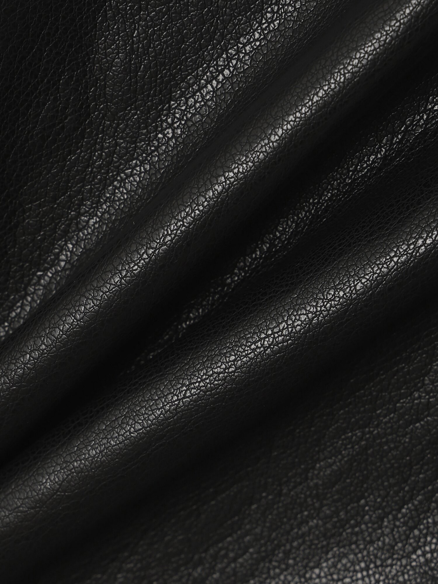 페이크 레더 싱글 칼라 점퍼 (BLACK)