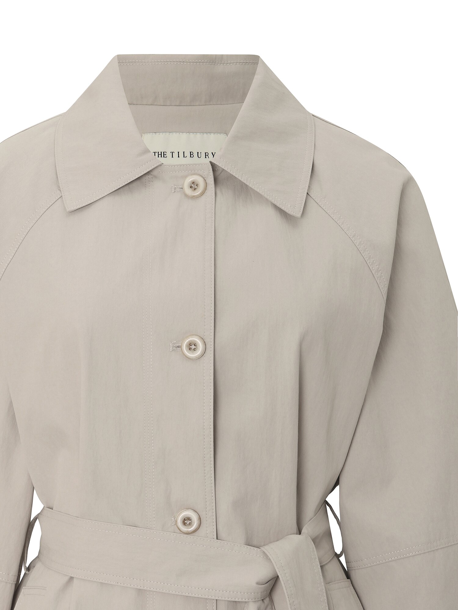 싱글 칼라 래글런 트렌치 코트 (BEIGE)