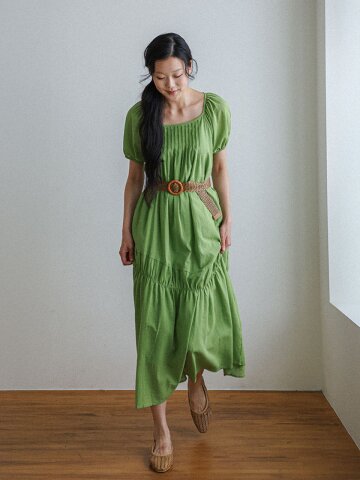 LS_Meadow green midi dress