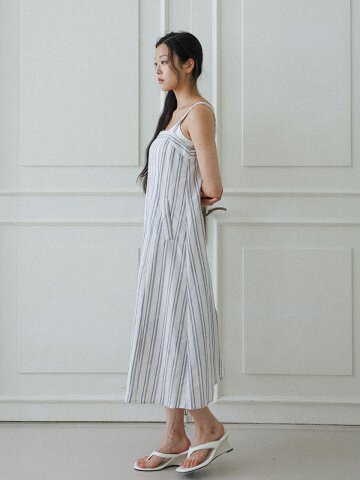 LS_Stripe cami dress_WHITE