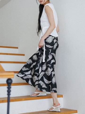 LS_Brush print satin skirt_2color