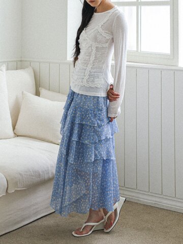LS_Flower tiered skirt_BLUE