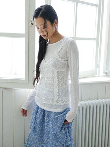 LS_Lace bustier layered top_WHITE