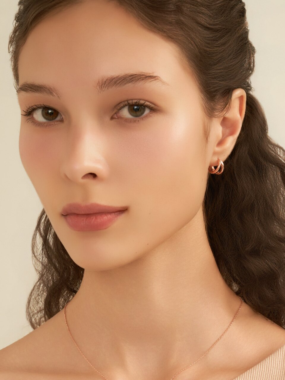 14K GF 위시본 원터치 귀걸이 ELGPEE590