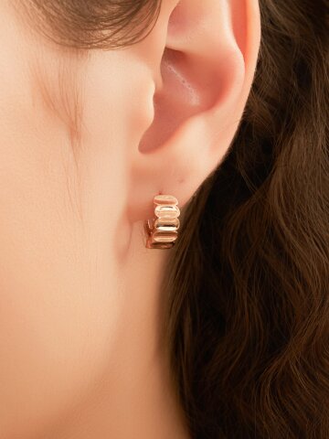 14K GF 글레이즈 볼륨 원터치 귀걸이 ELGPEE583