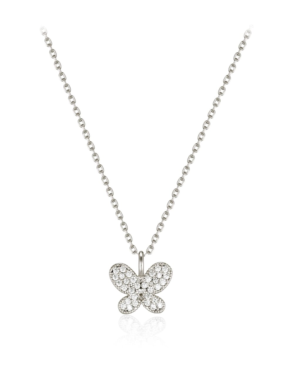 파베 셋팅 나비 팬던트 목걸이 ELBRNN249 (14K Gold Plated)