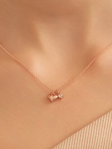 미니 하트 참 레이어드 목걸이 ELBRNN248 (14K Gold Plated)