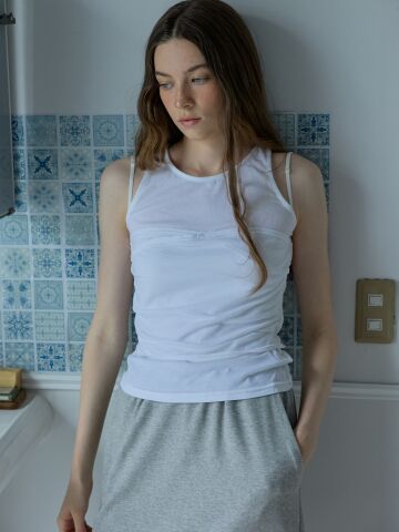 Crossed sleeveless Ivory

