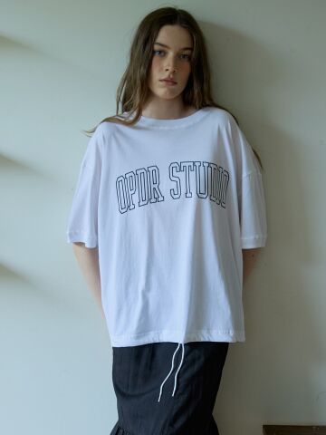 Arch Logo Drawstring TShirt Ivory



