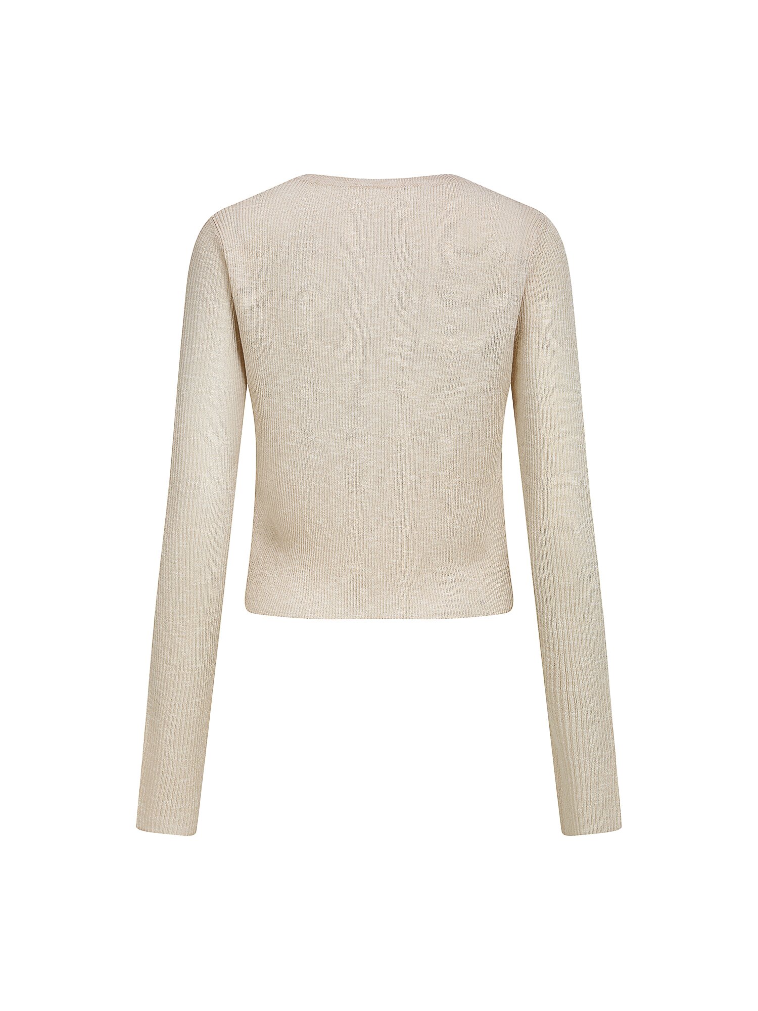 시스루 골지 브이넥 크롭 가디건 (MELANGE BEIGE)