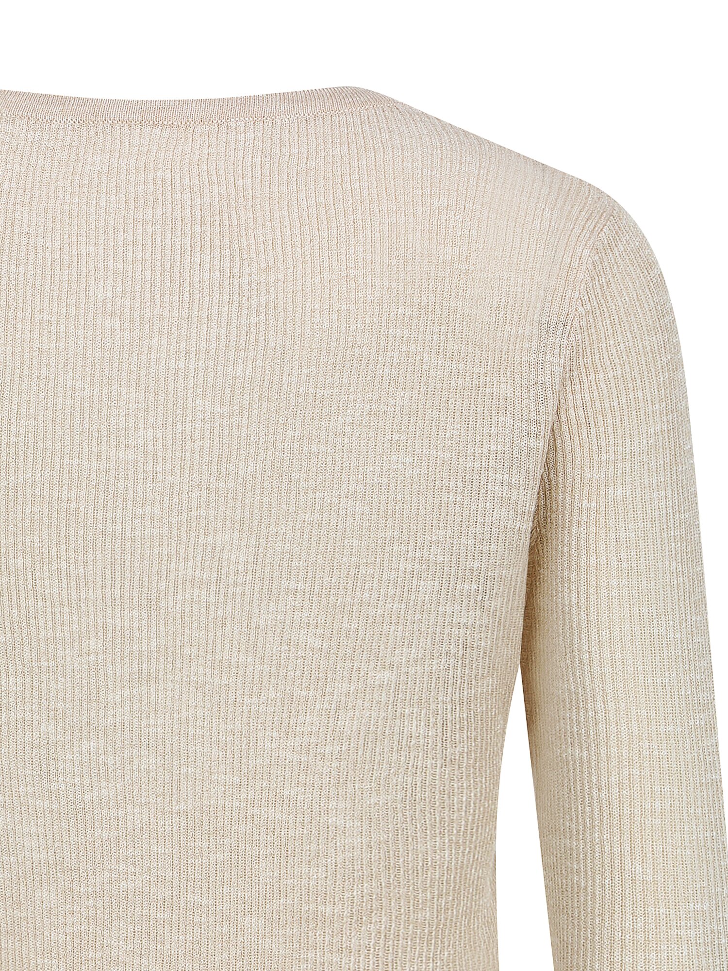 시스루 골지 브이넥 크롭 가디건 (MELANGE BEIGE)