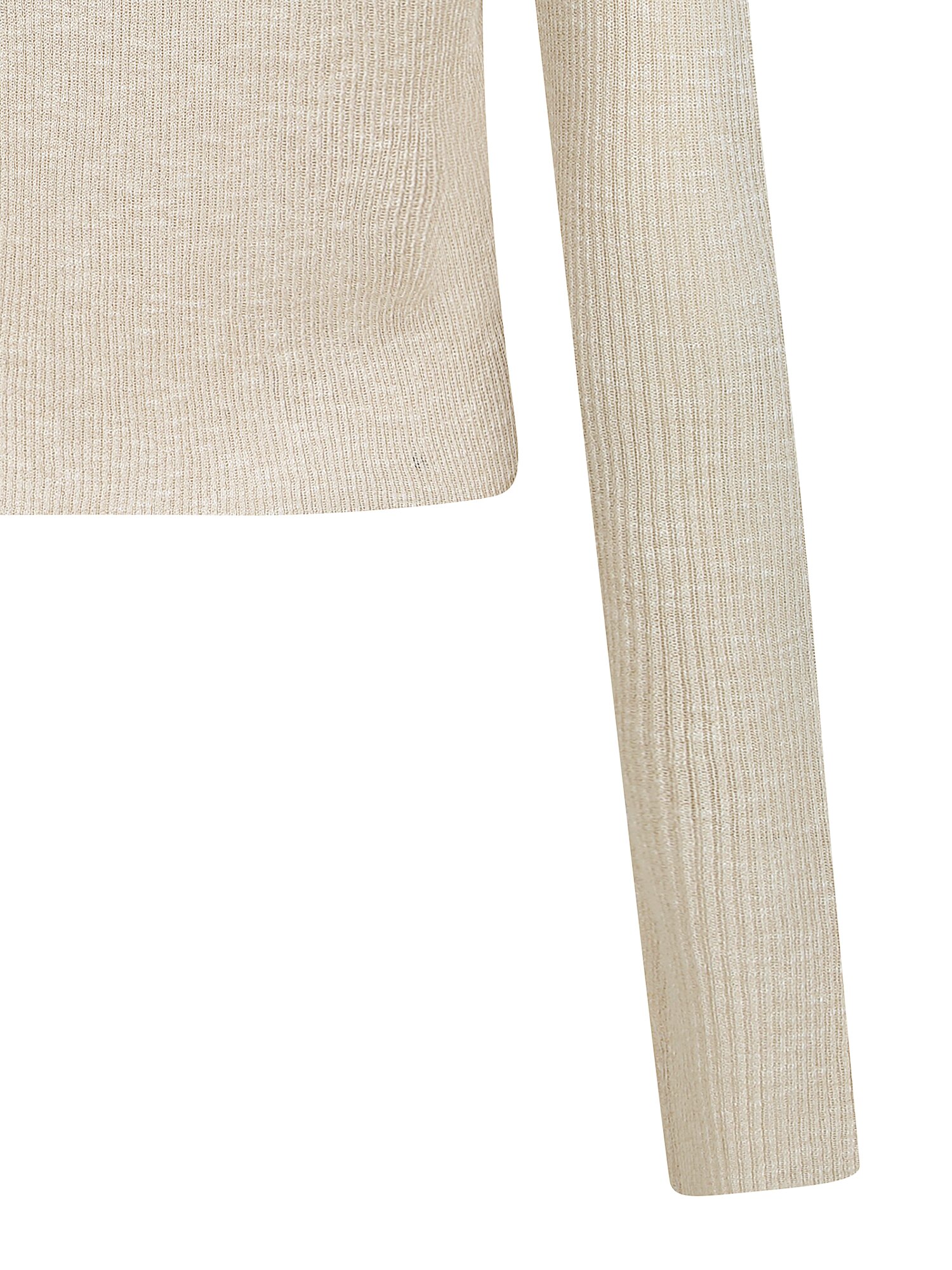 시스루 골지 브이넥 크롭 가디건 (MELANGE BEIGE)