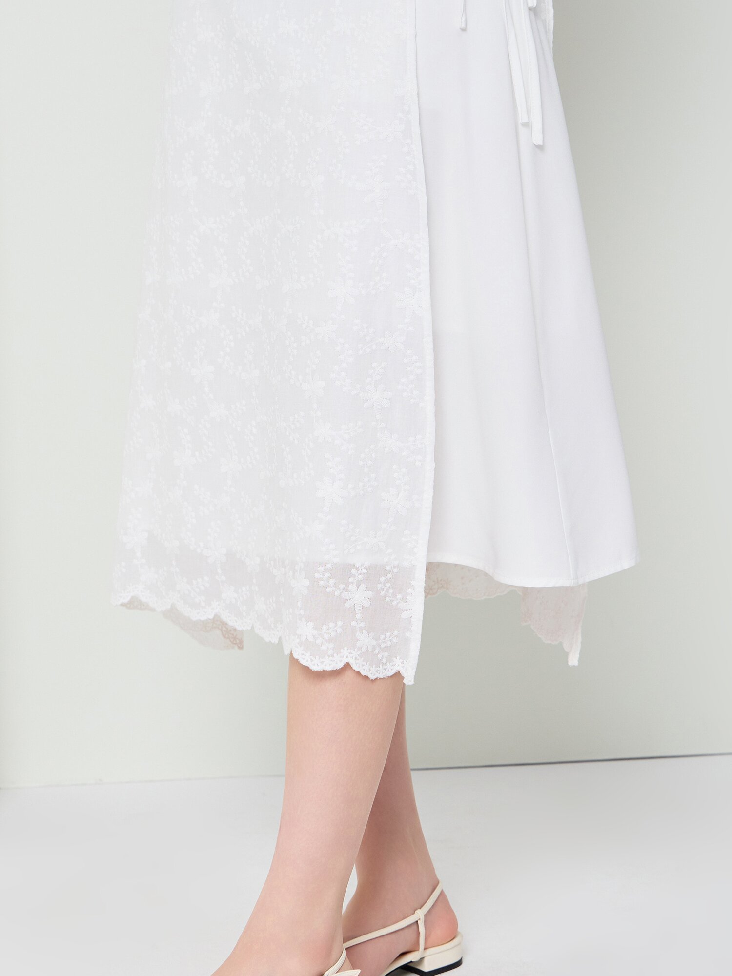 레이스 랩 A라인 스커트 (WHITE)