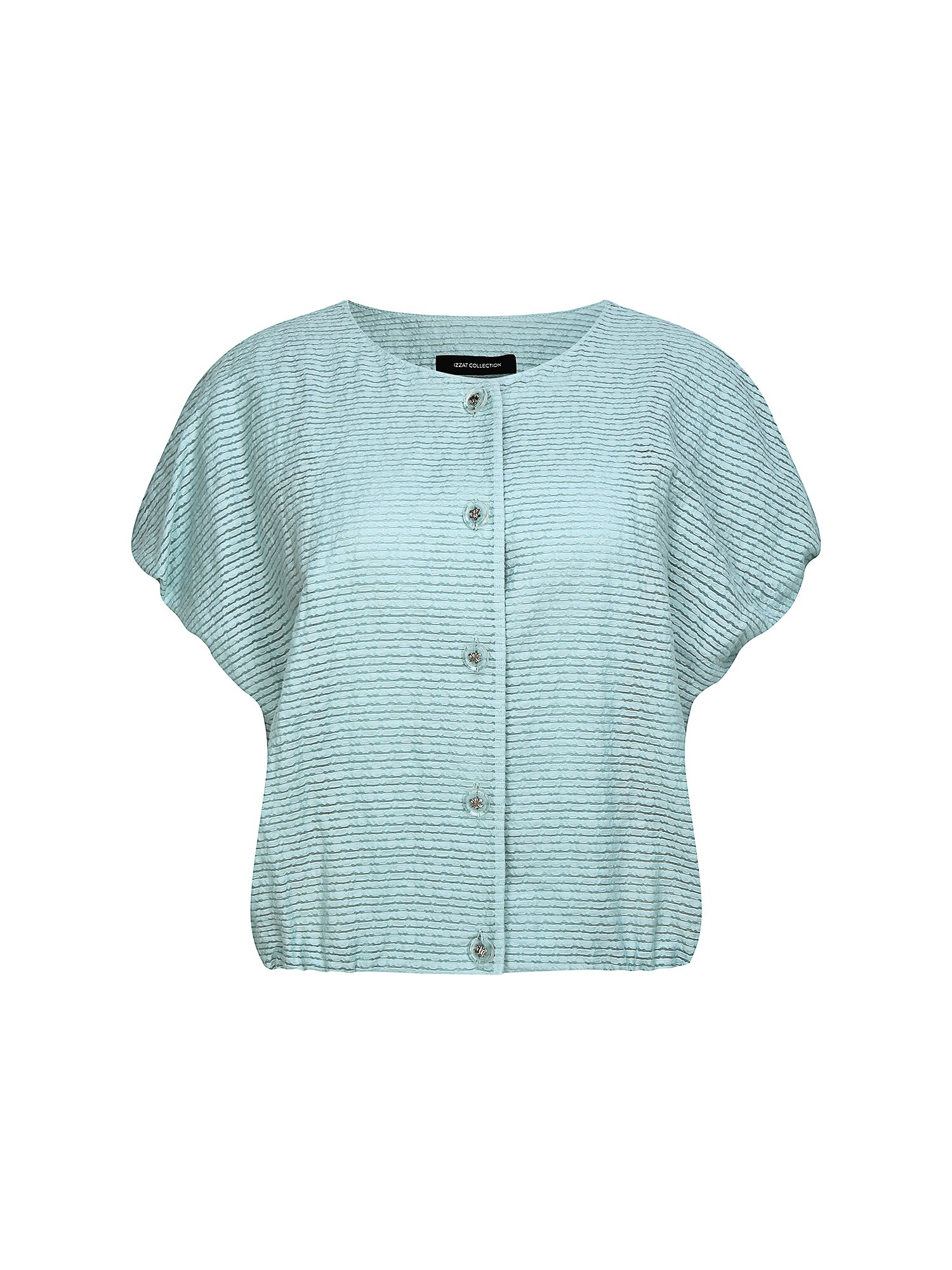 텍스쳐 볼륨 슬리브 블라우스 (MINT)