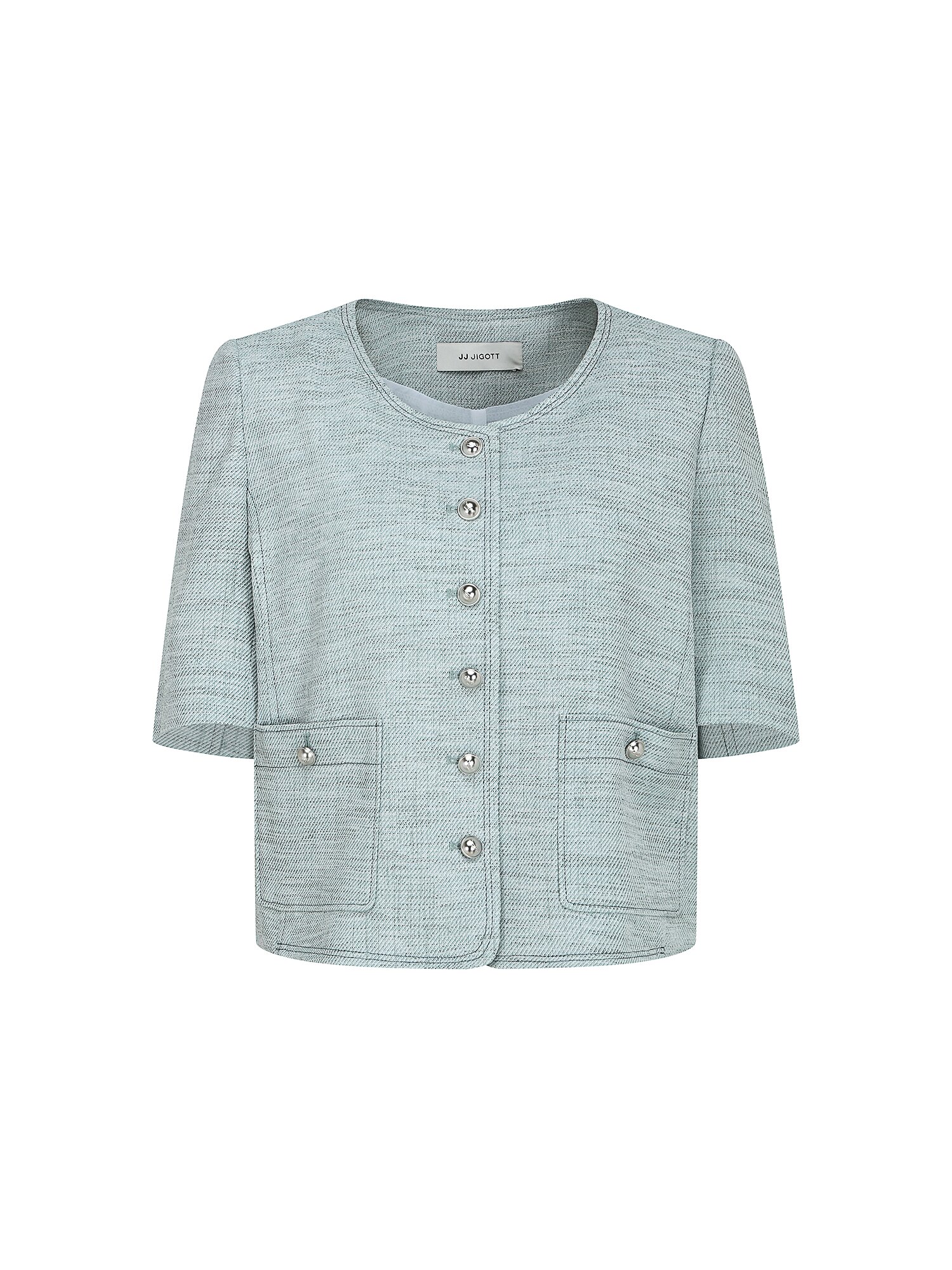 트윌 라운드넥 크롭 재킷 (MINT)