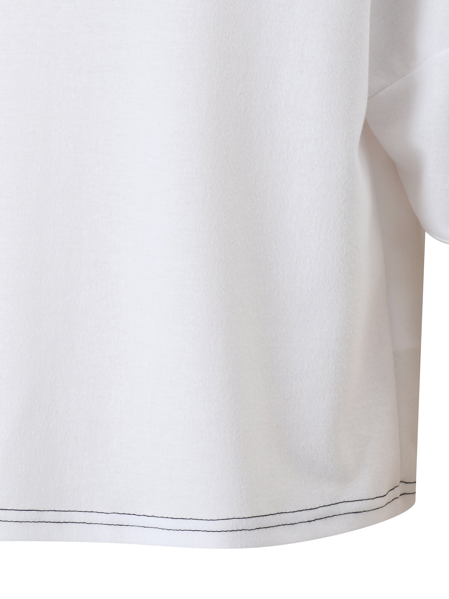 볼륨 스티치 자수 반팔 티셔츠 (WHITE)