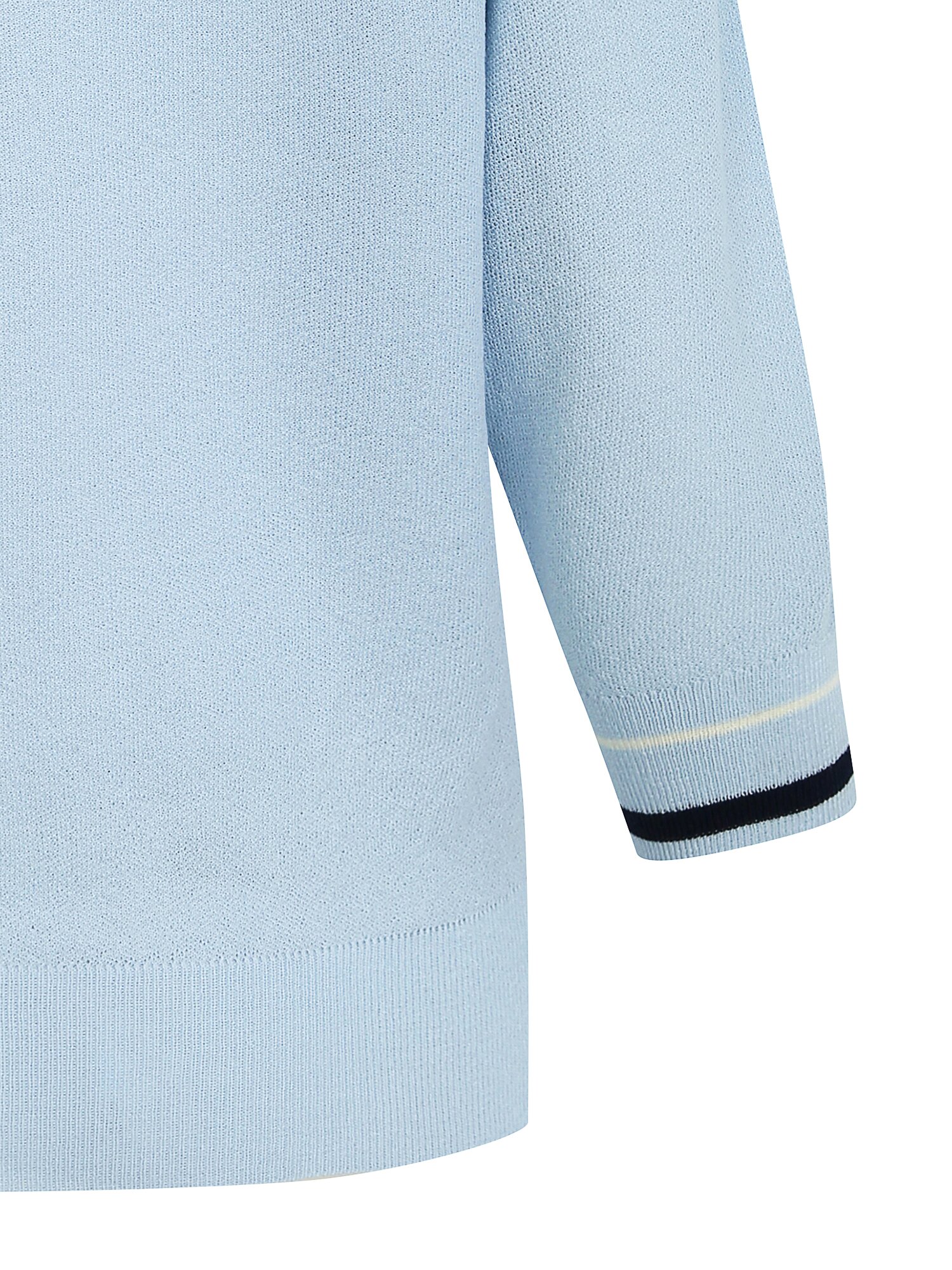 배색 칼라 브이넥 풀오버 니트 (LIGHT BLUE)
