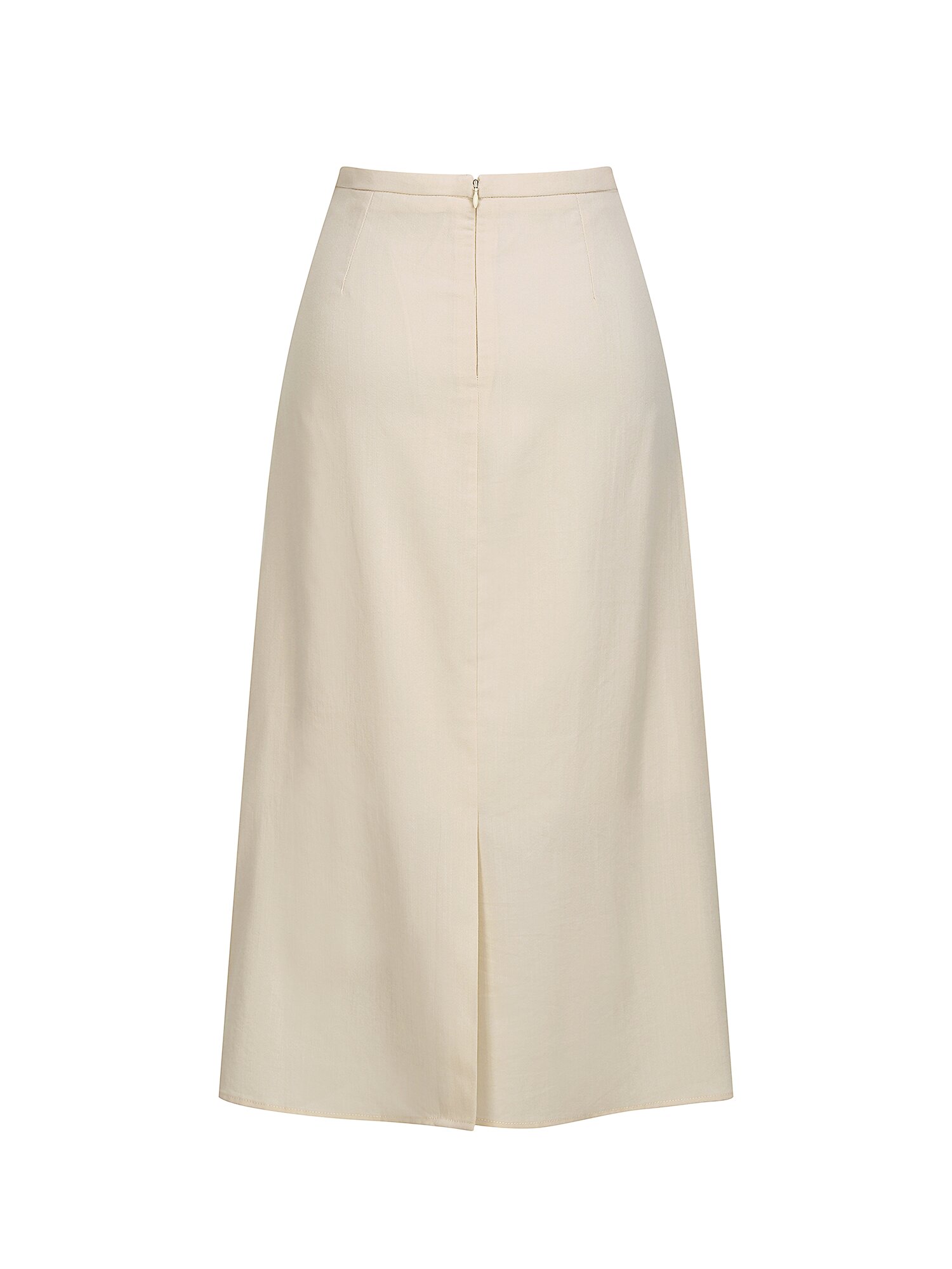 벨트 장식 랩 A라인 스커트 (BEIGE)