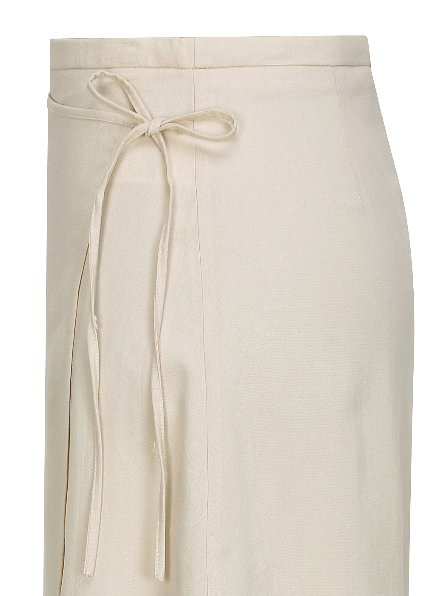 벨트 장식 랩 A라인 스커트 (BEIGE)