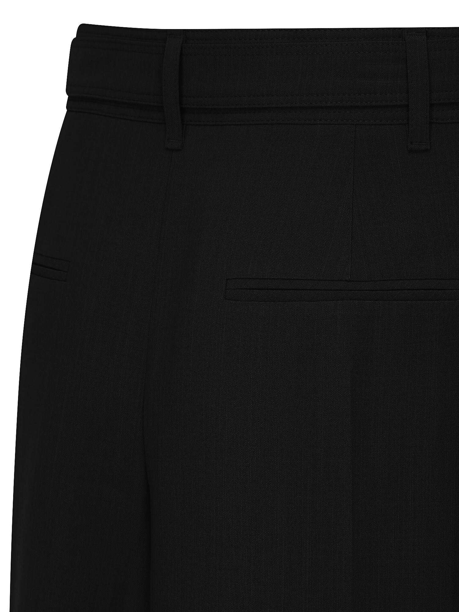 클래식 벨티드 원턱 숏 팬츠 (BLACK)