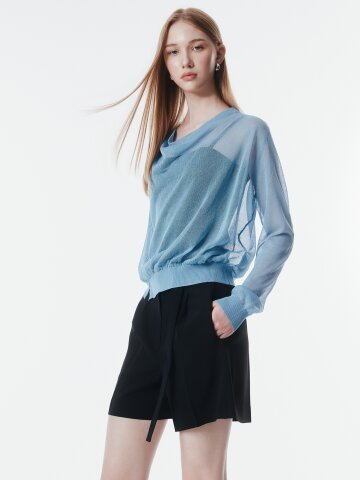 클래식 벨티드 원턱 숏 팬츠 