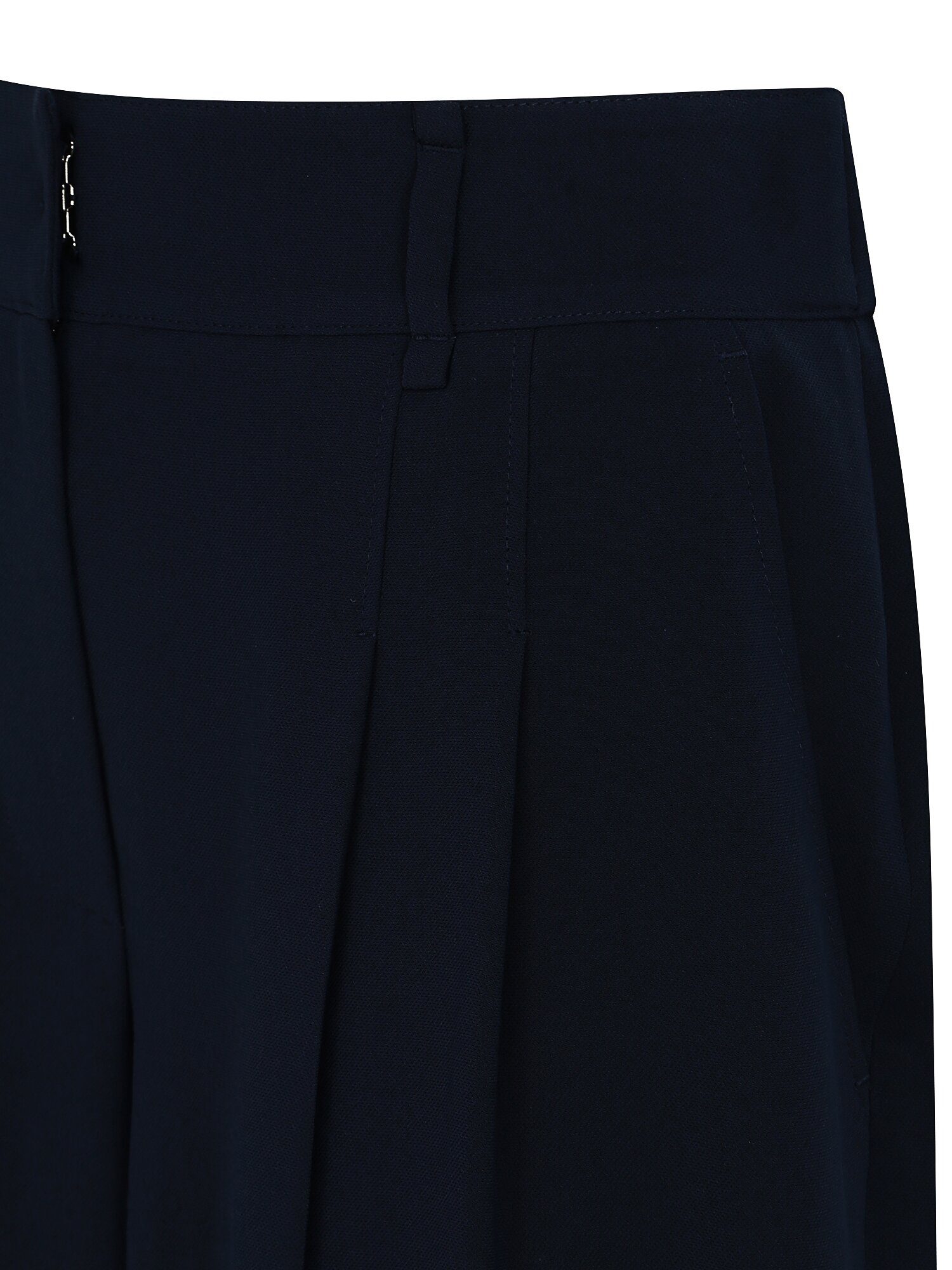벨티드 투턱 백 밴딩 와이드 팬츠 (NAVY)