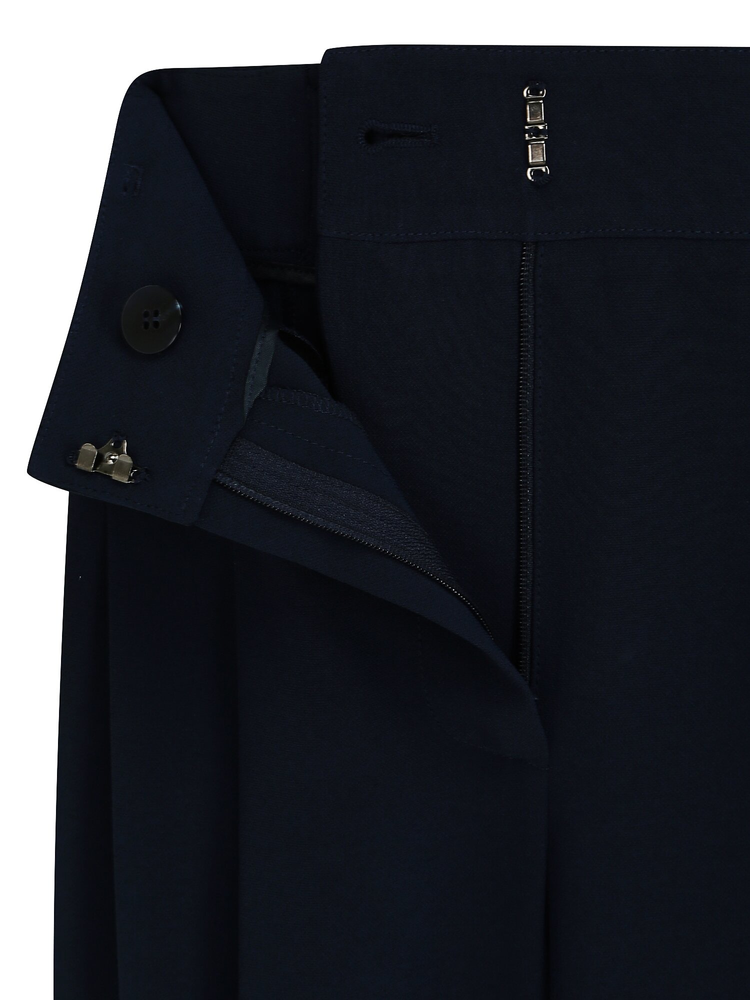 벨티드 투턱 백 밴딩 와이드 팬츠 (NAVY)